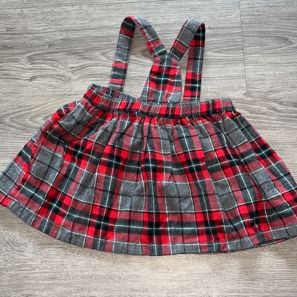 Red and grey skirt with suspenders - Picture 2 of 2